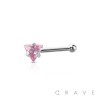 316L SURGICAL STEEL NOSE BONE STUD WITH TRIANGLE SHAPE PRONG SET